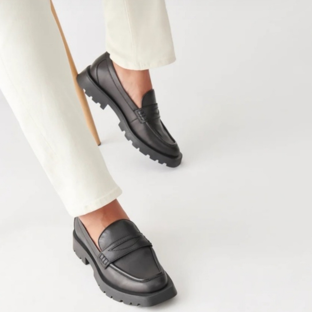 Dolce Vita‎ Elias Black Lug Sole Platform Loafers Women's Size 8